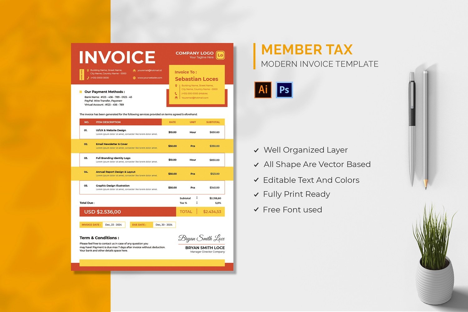 Member Tax Invoice Template