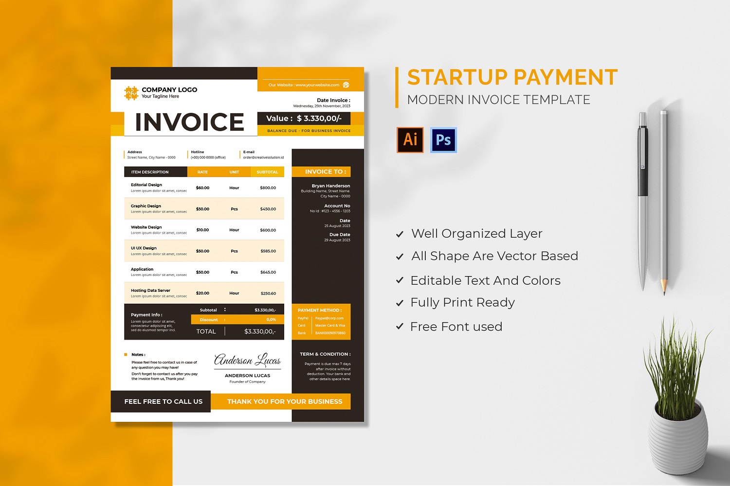 Startup Payment Invoice Template