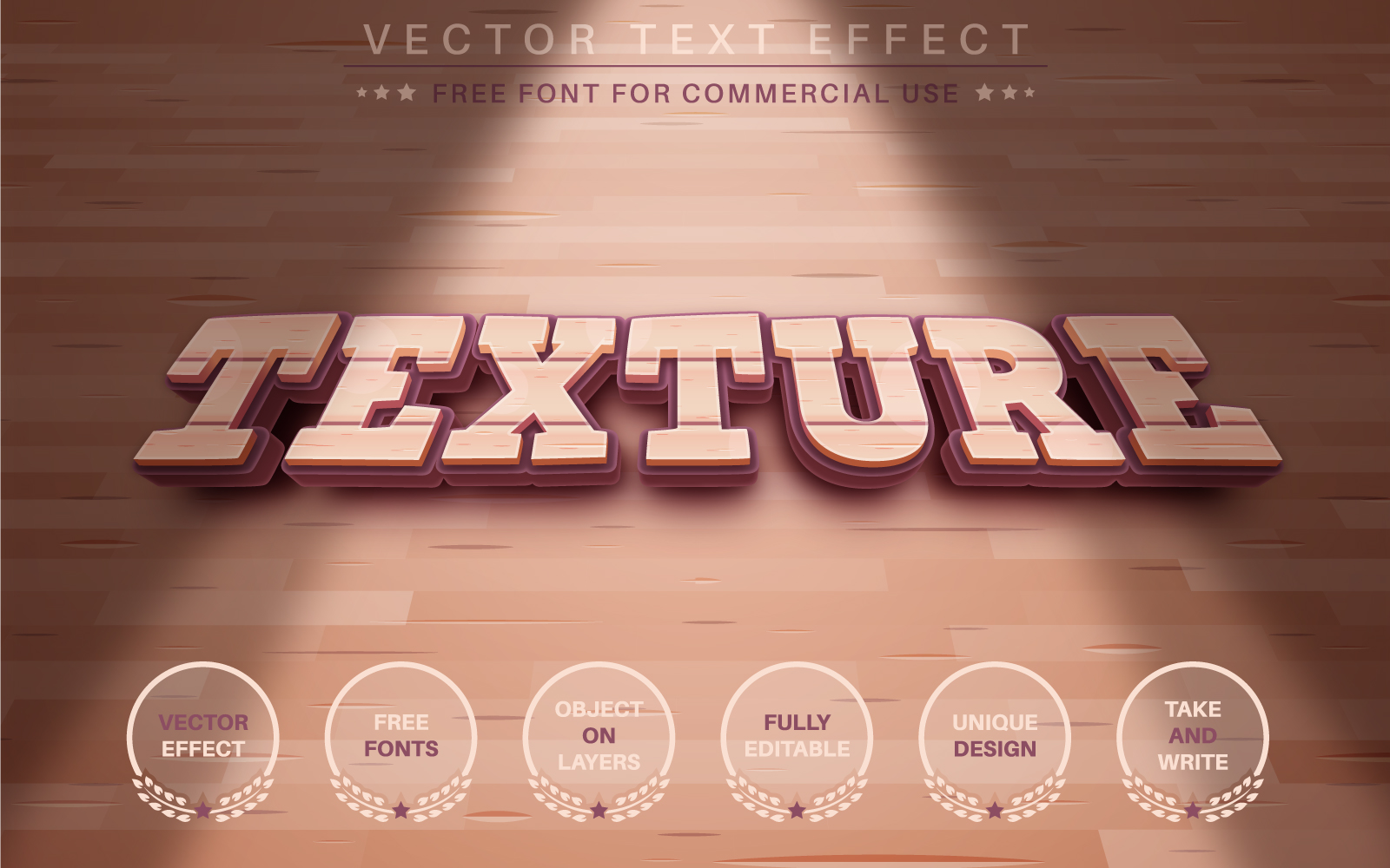 Texture Wood - Editable Text Effect, Font Style, Graphics Illustration