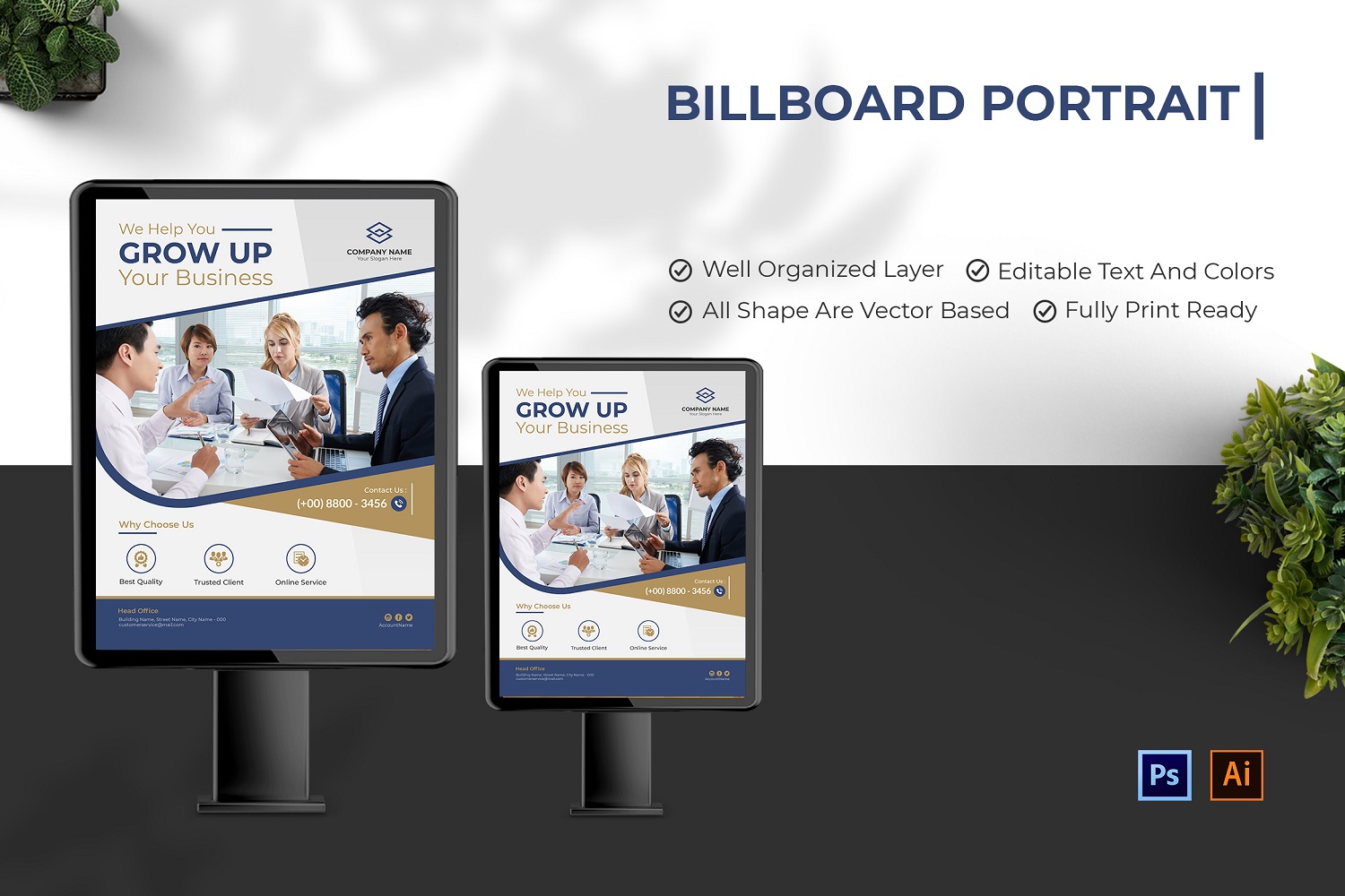 Business Grow Up Services Billboard Portrait