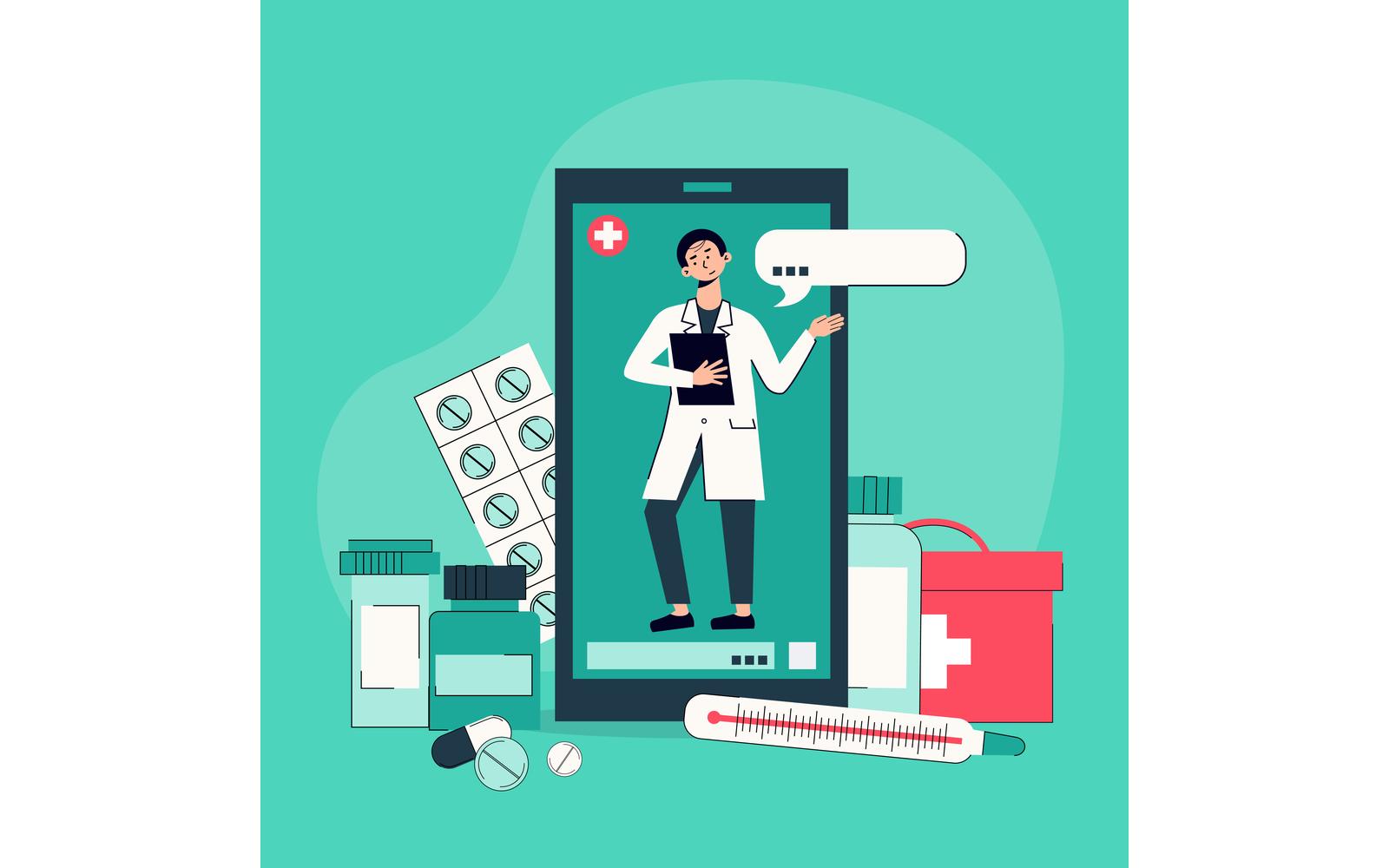 Online Medicine 210370612 Vector Illustration Concept