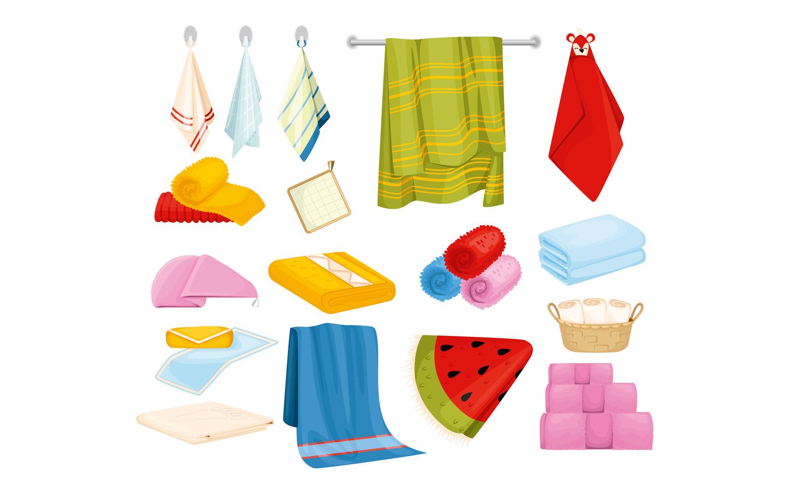 Bath Kitchen Towel Set 210370511 Vector Illustration Concept