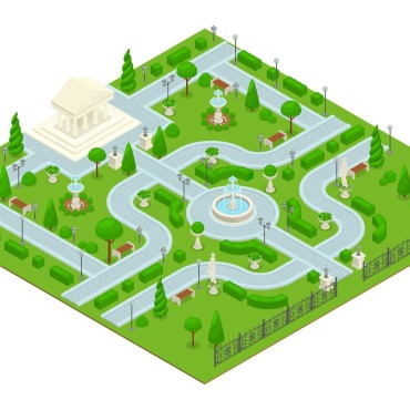 Landscape Isometric Illustrations Templates 210186