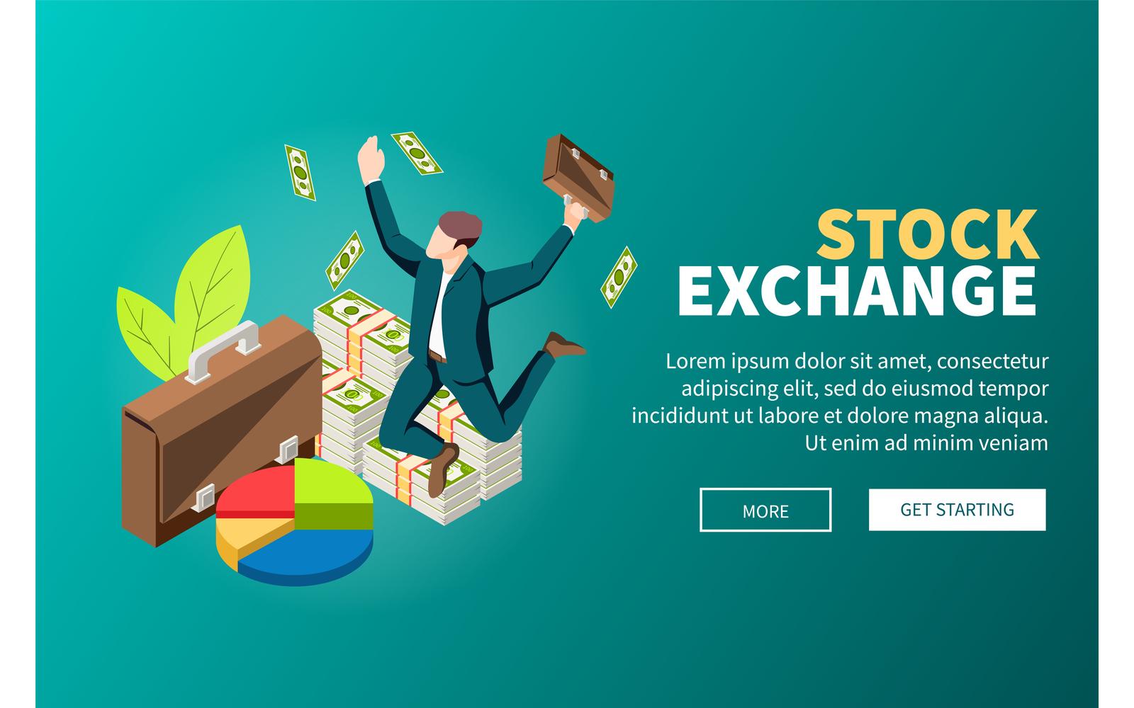 Stock Exchange Isometric Web Site 210360714 Vector Illustration Concept