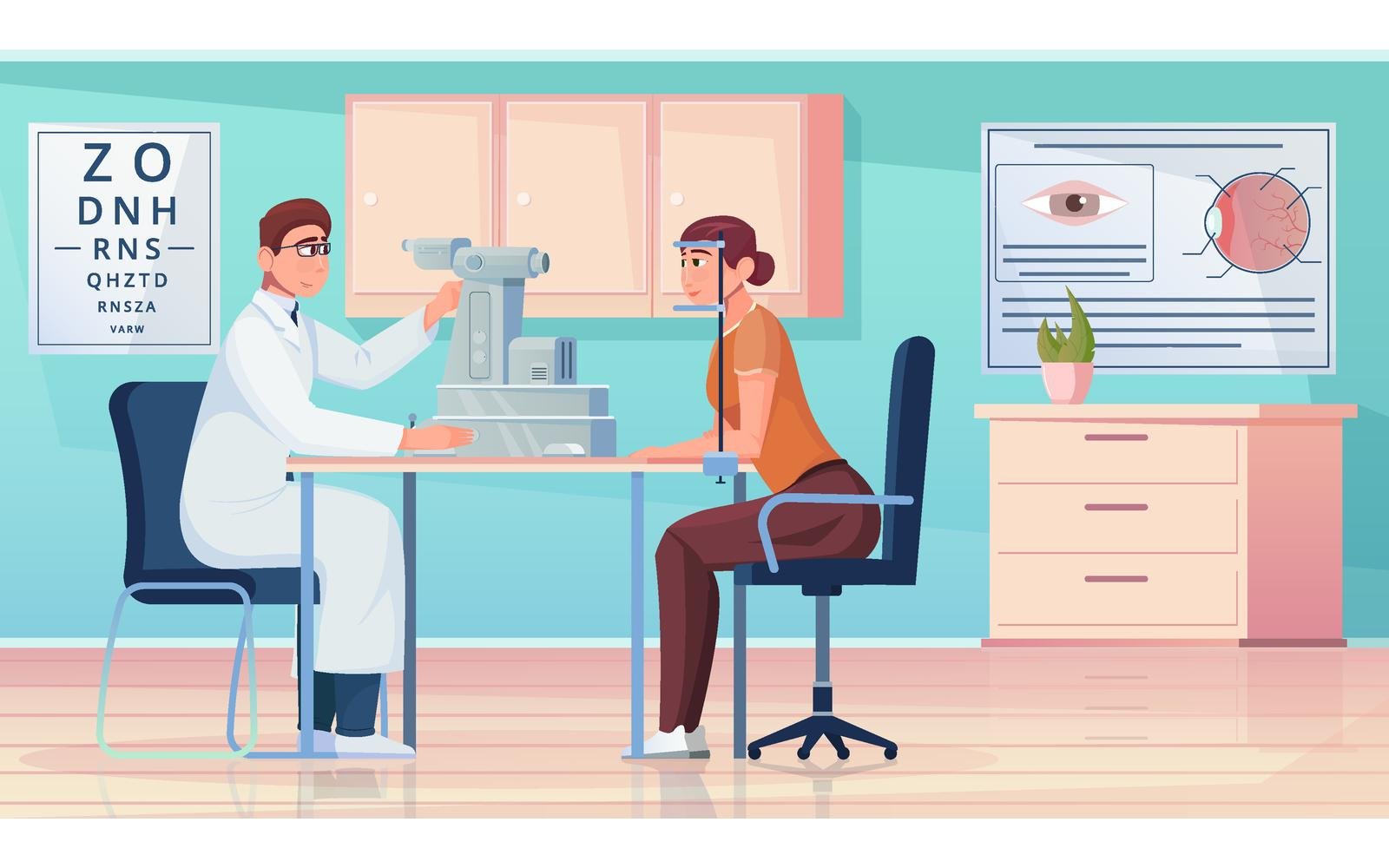 Eye Examination Flat 210351103 Vector Illustration Concept