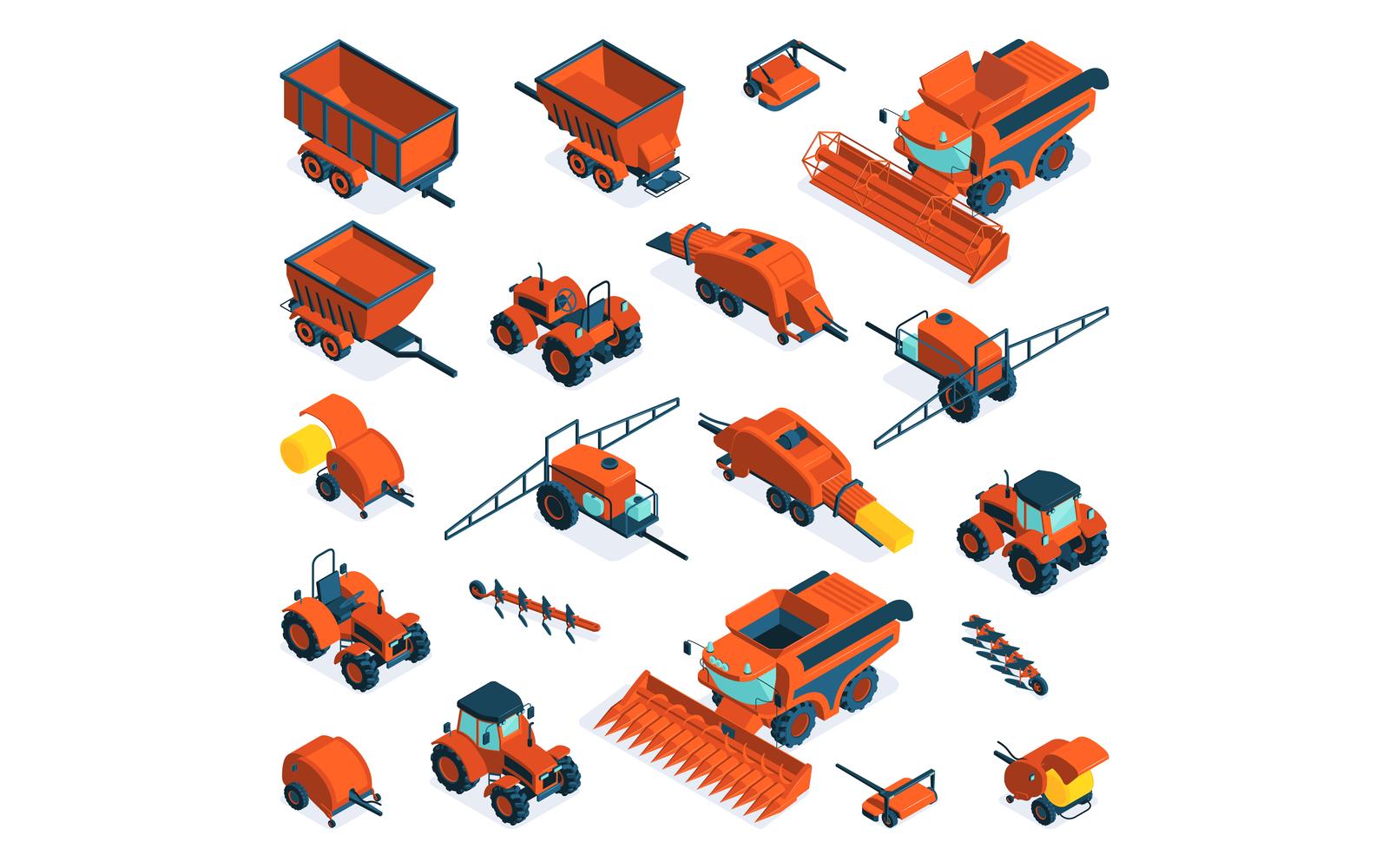 Isometric Agricultural Farm Equipment Set 210350409 Vector Illustration Concept