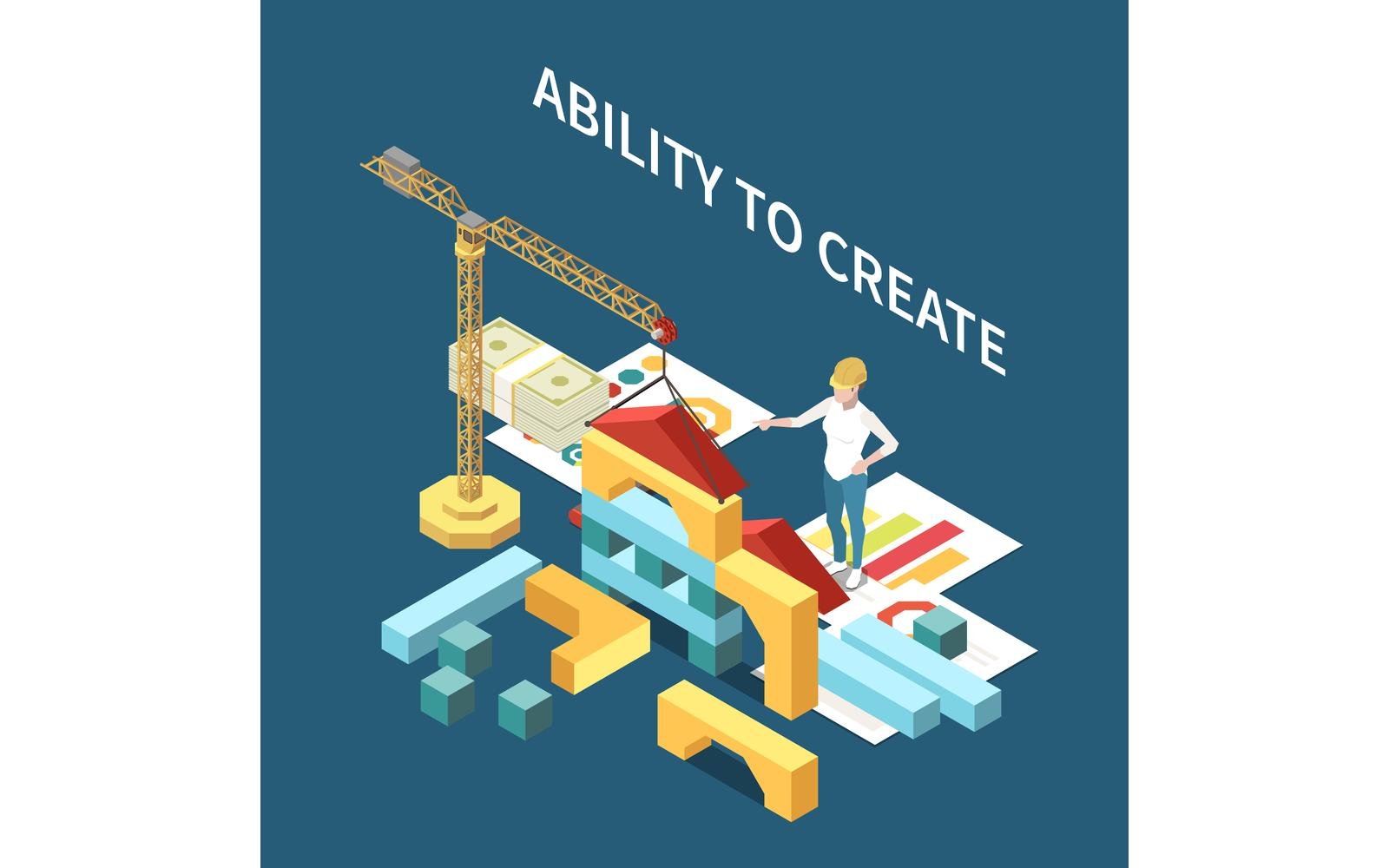 Entrepreneur Concept Isometric Composition 210310907 Vector Illustration Concept