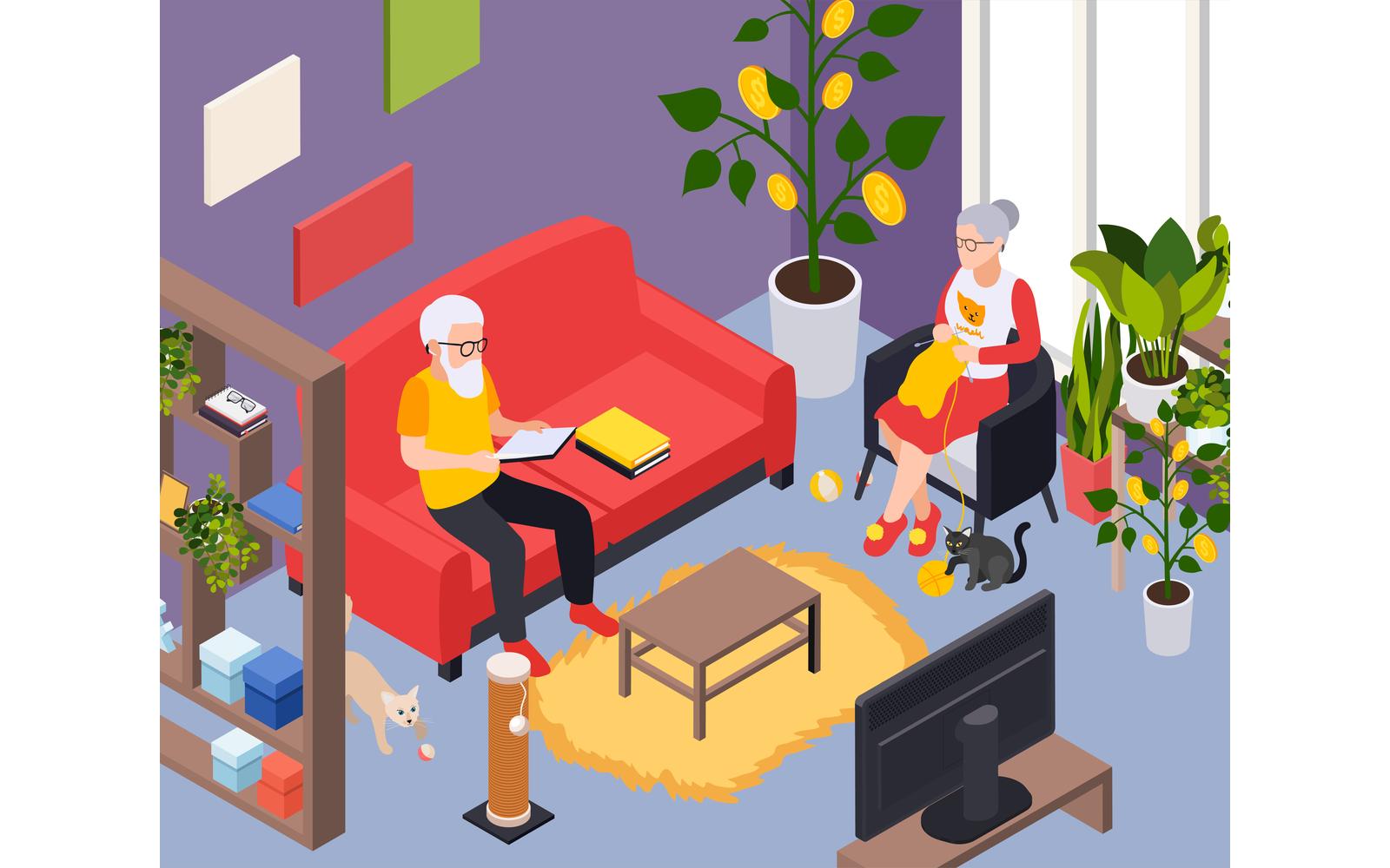 Retirement Preparation Plan Isometric 210303913 Vector Illustration Concept