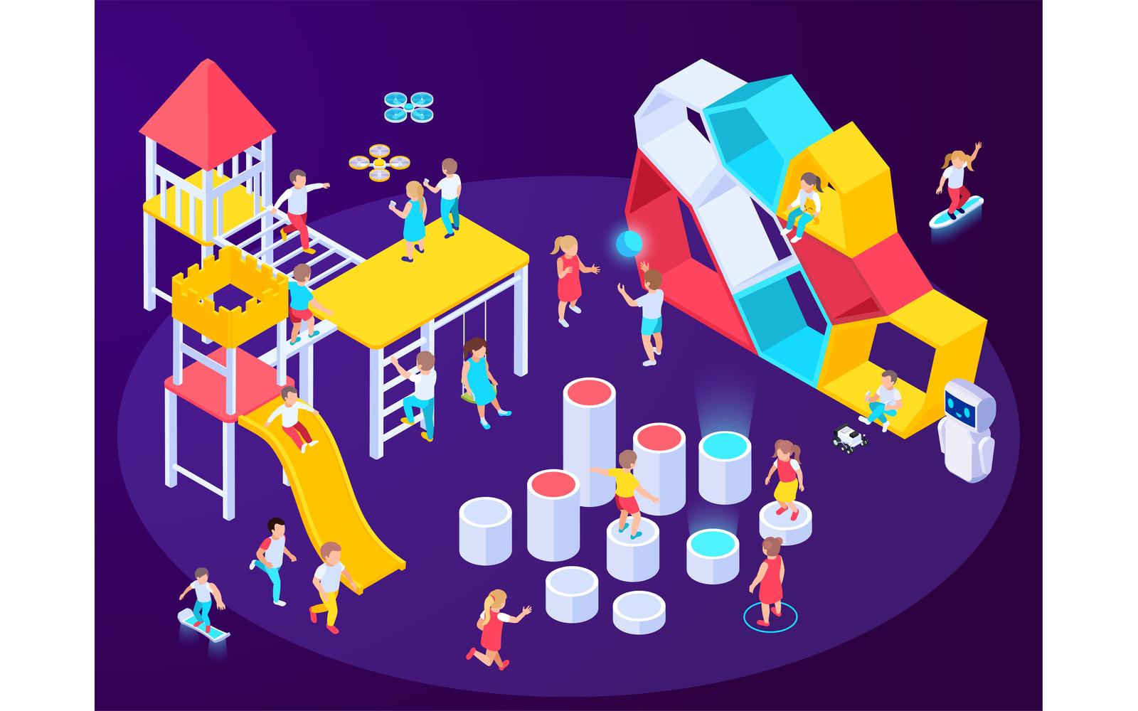 Modern Futuristsc Playground Isometric 210303902 Vector Illustration Concept