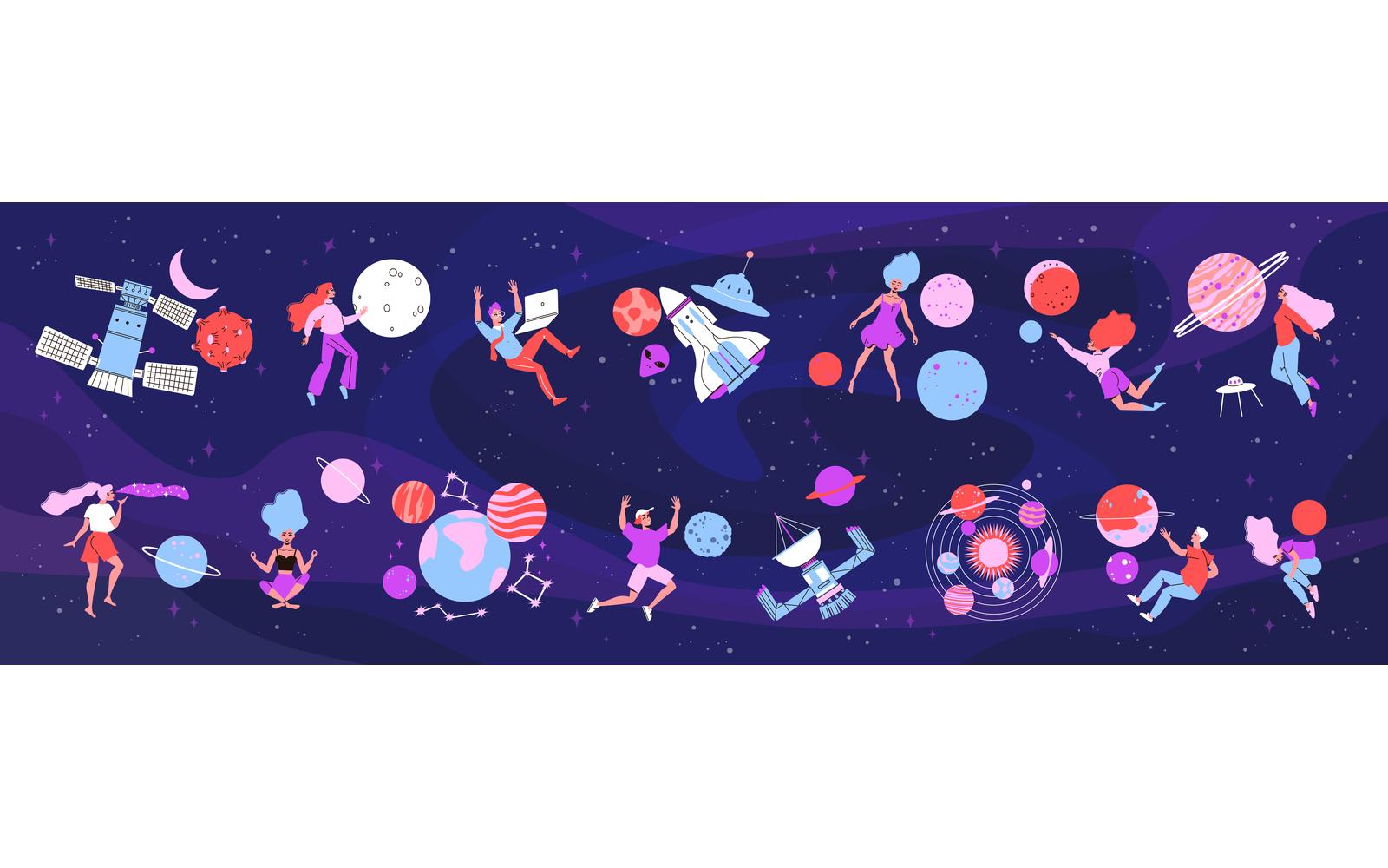 Space Color Set 210260516 Vector Illustration Concept