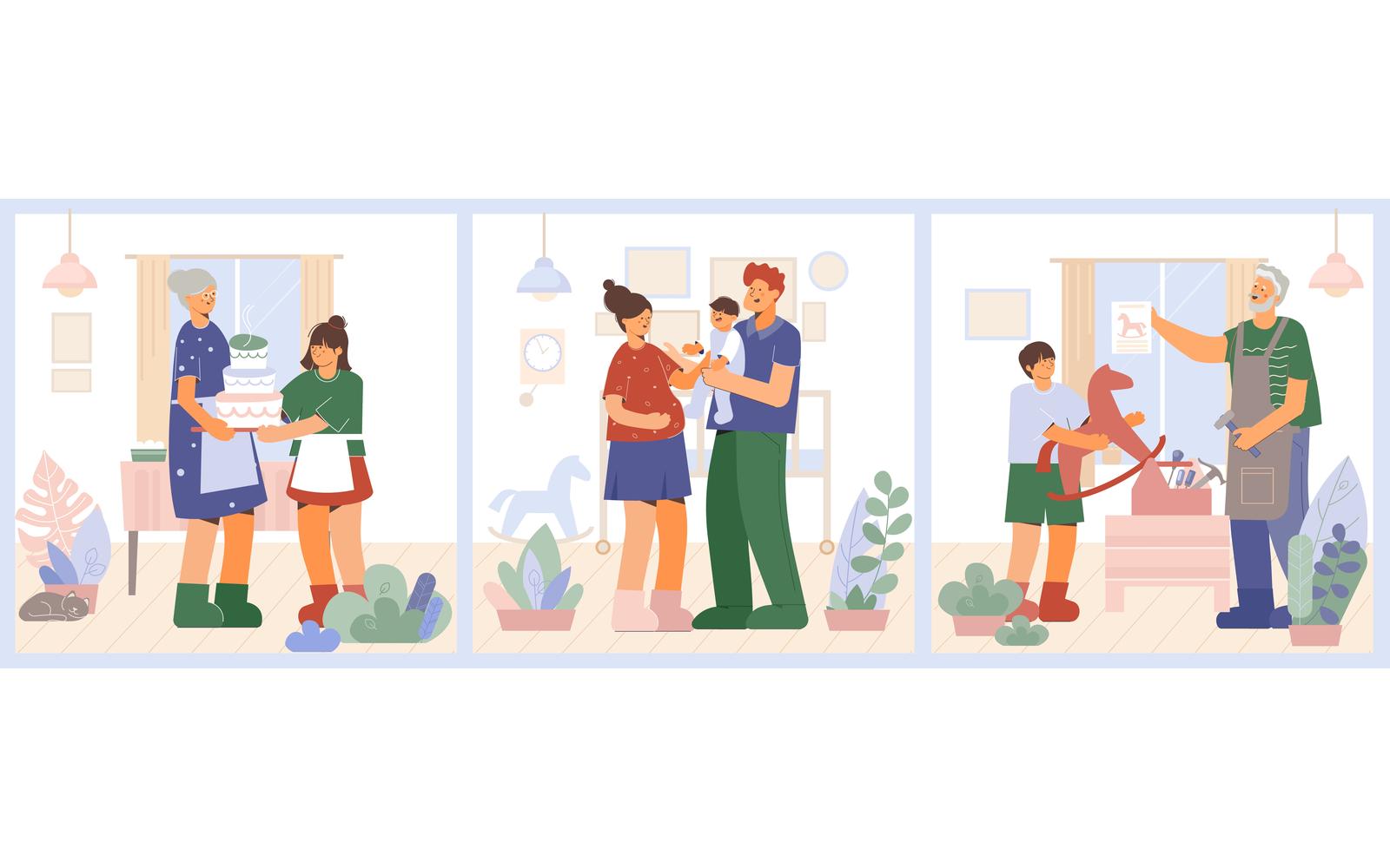 Family Illustration Flat 210260209 Vector Illustration Concept