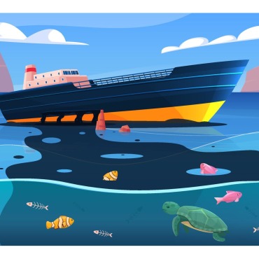 Ocean Pollution Illustrations Templates 210307