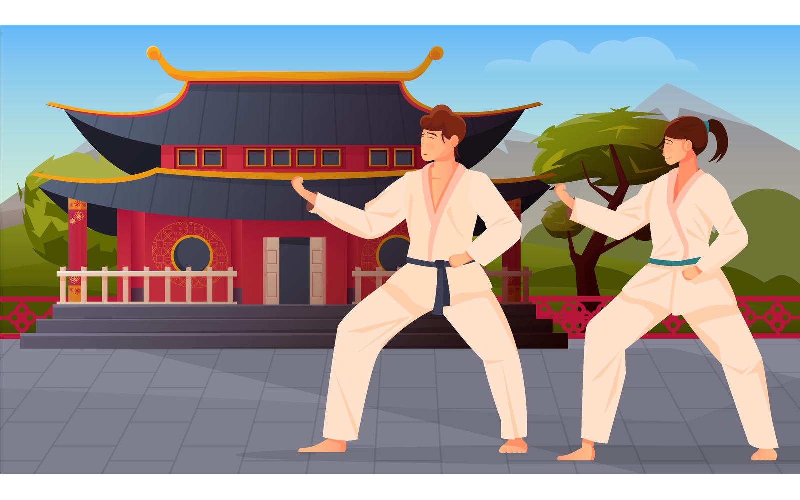 Martial Arts Training Flat 210251114 Vector Illustration Concept