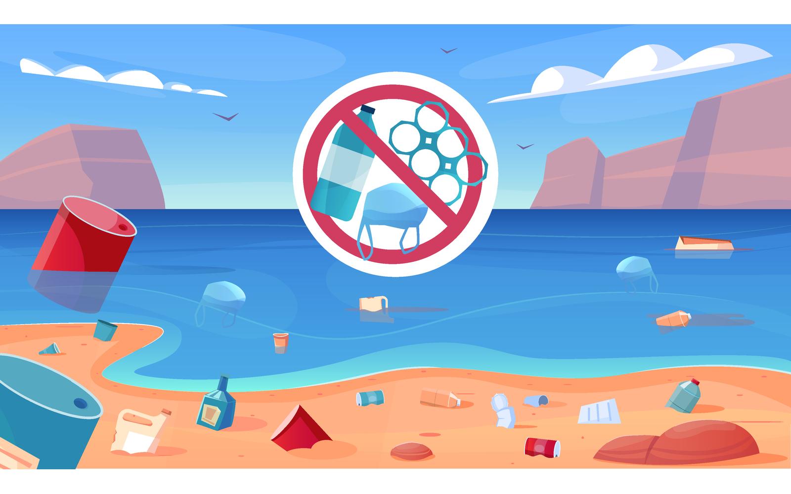 Pollution Ocean Waste Flat 210251125 Vector Illustration Concept