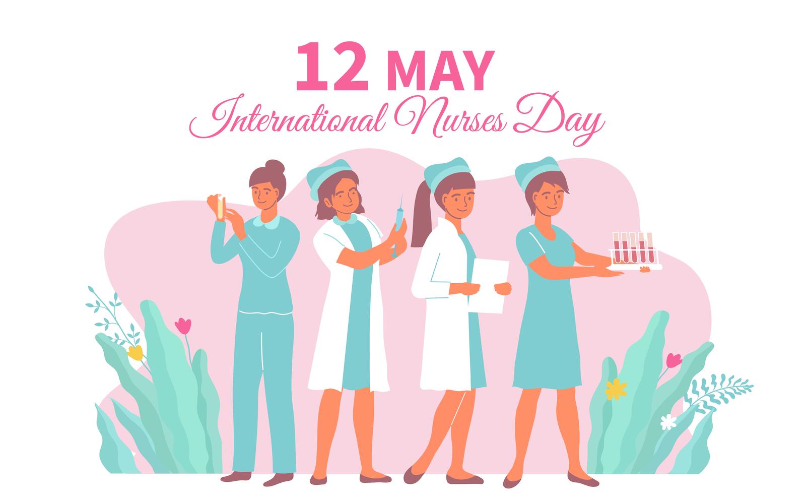 International Nurses Day Card 210250614 Vector Illustration Concept