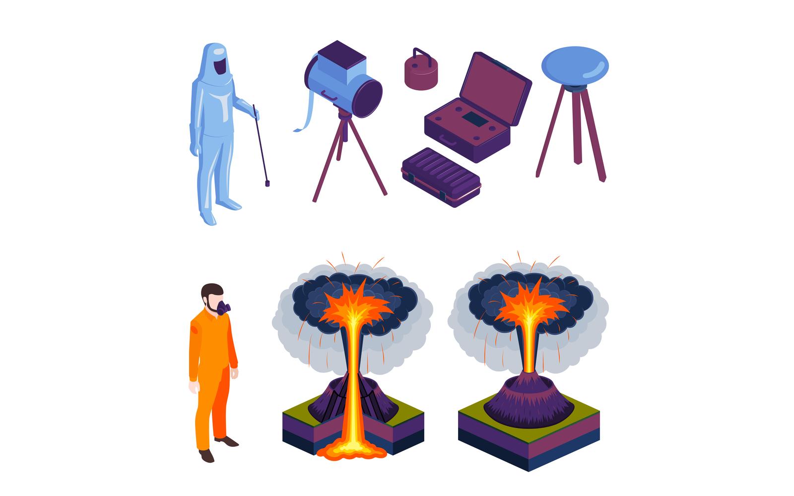 Volcano Eruptions Volcanologist 210250414 Vector Illustration Concept