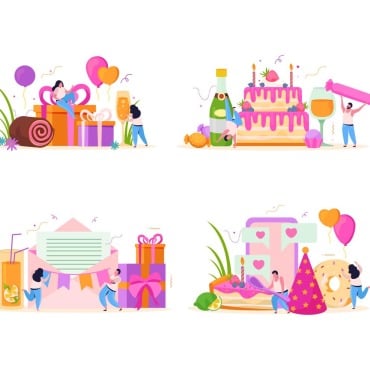 Cute Happy Illustrations Templates 210356