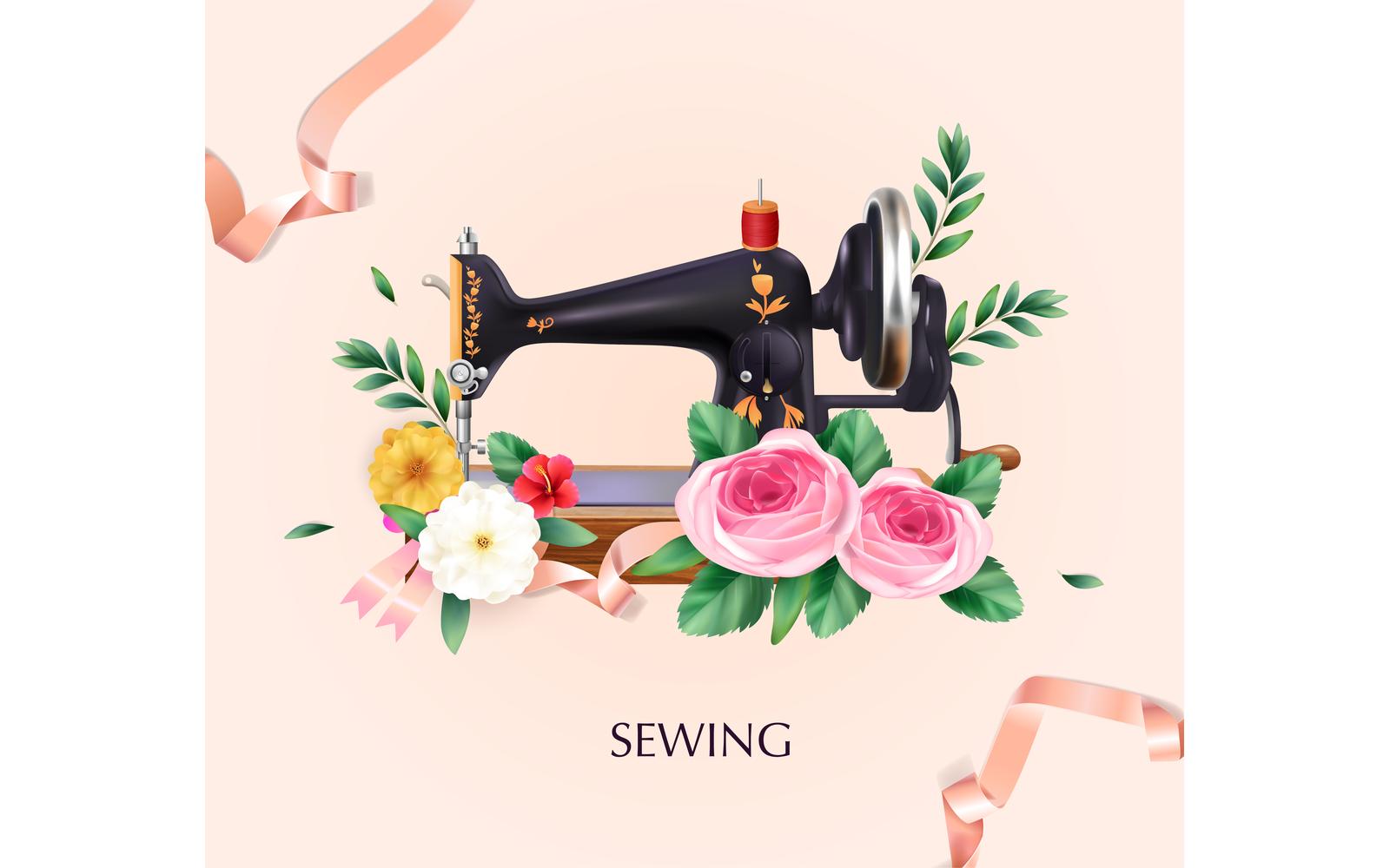 Realistic Sewing Machine Illustration 210230532 Vector Illustration Concept