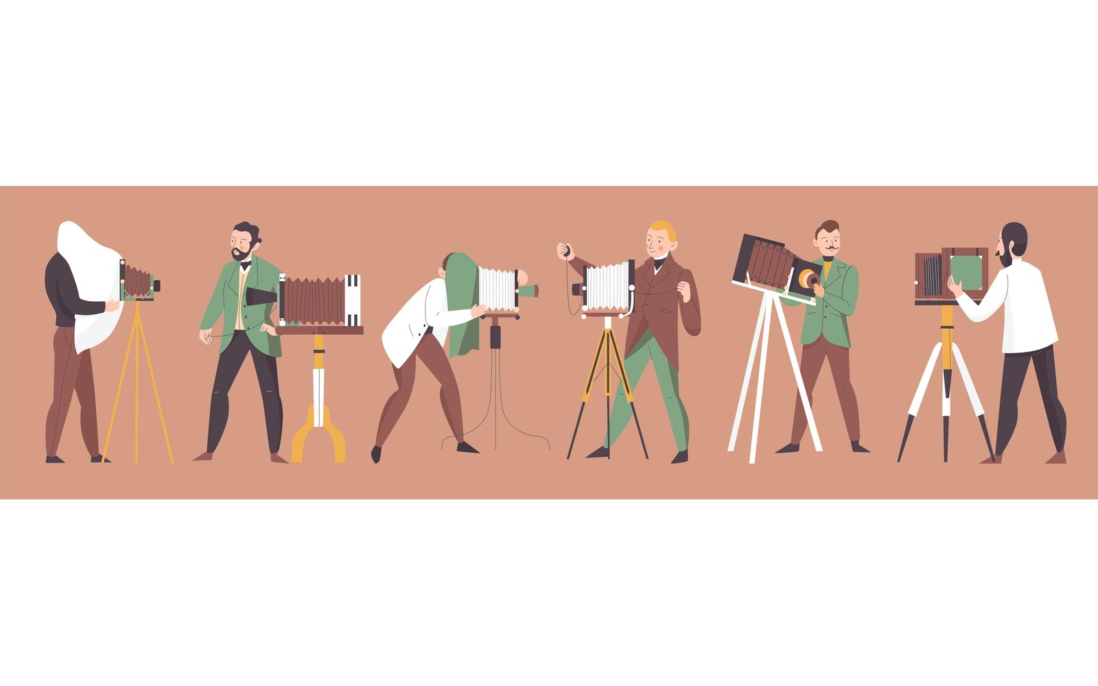 Vintage Photographers 210230510 Vector Illustration Concept