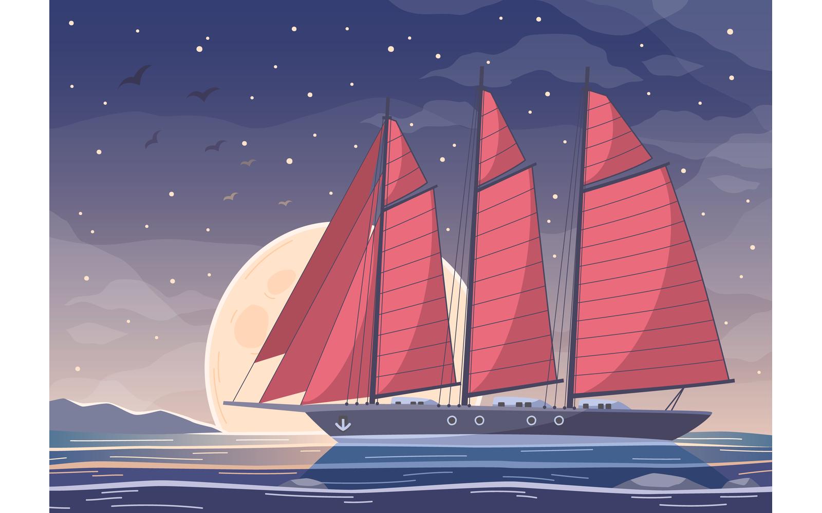 Yachting Cartoon Set 210220306 Vector Illustration Concept