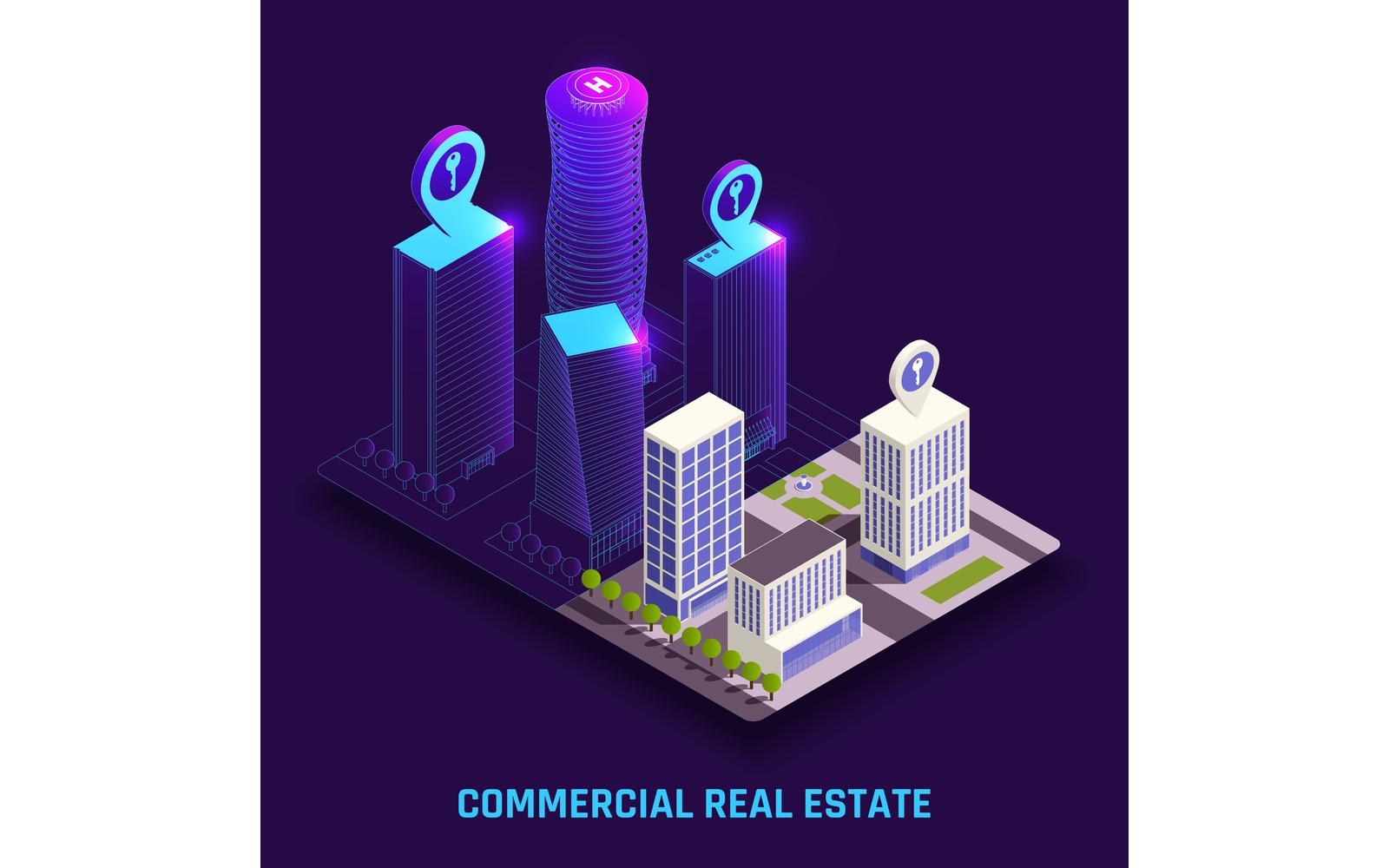 Commercial Real Estate Isometric 210210101 Vector Illustration Concept