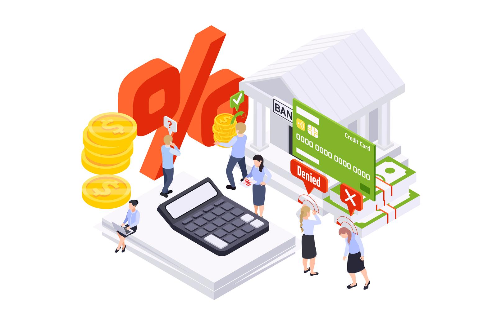 Bank Loan Isometric 210203928 Vector Illustration Concept