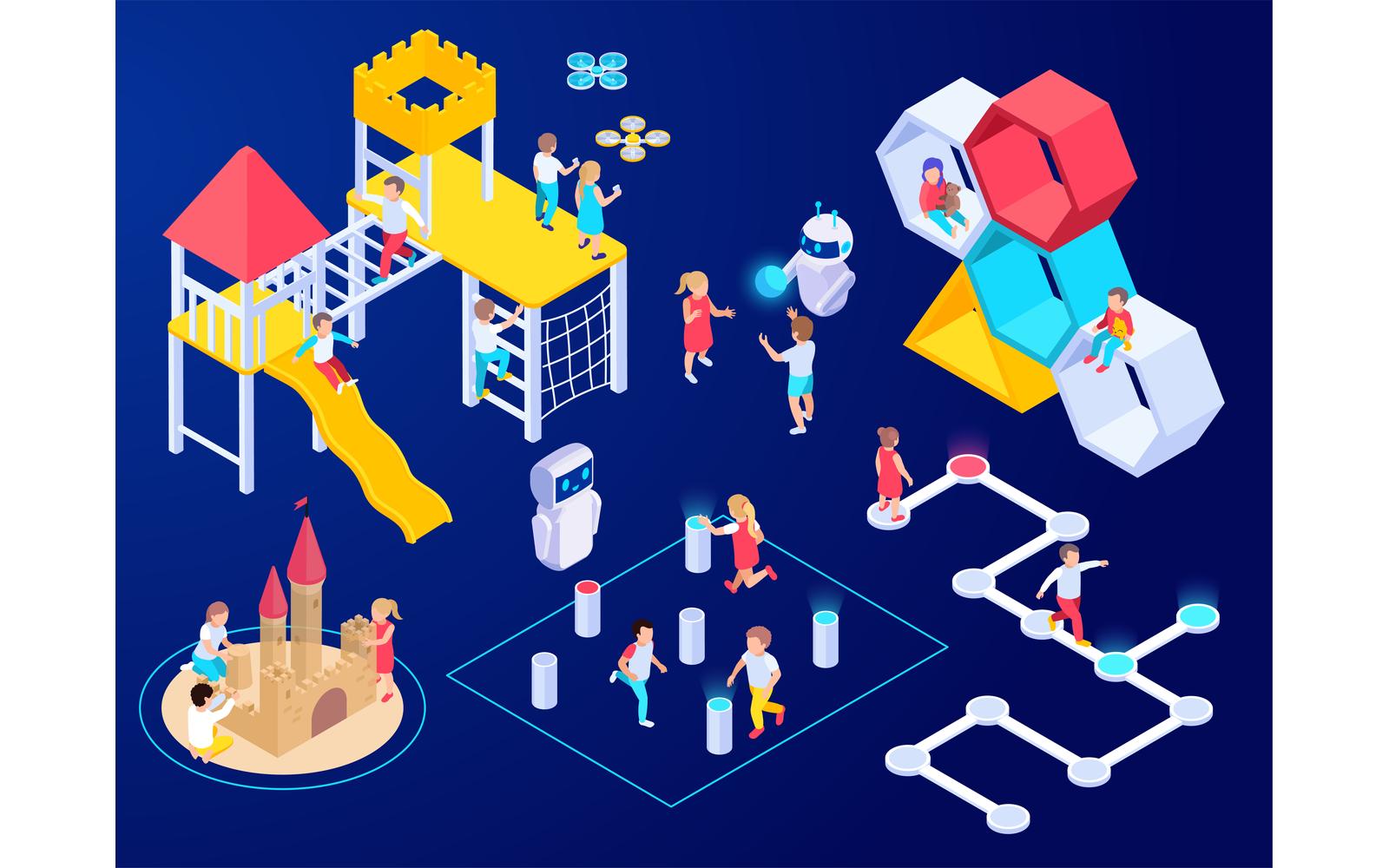 Modern Futuristsc Playground Isometric 210203914 Vector Illustration Concept