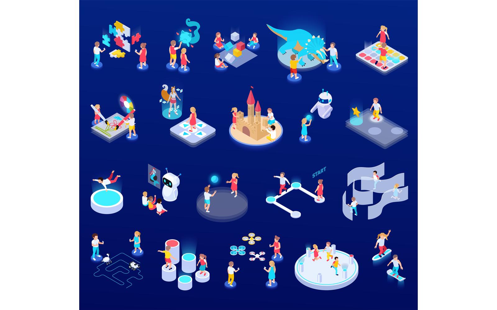 Modern Futuristsc Playground Isometric Set 210203912 Vector Illustration Concept