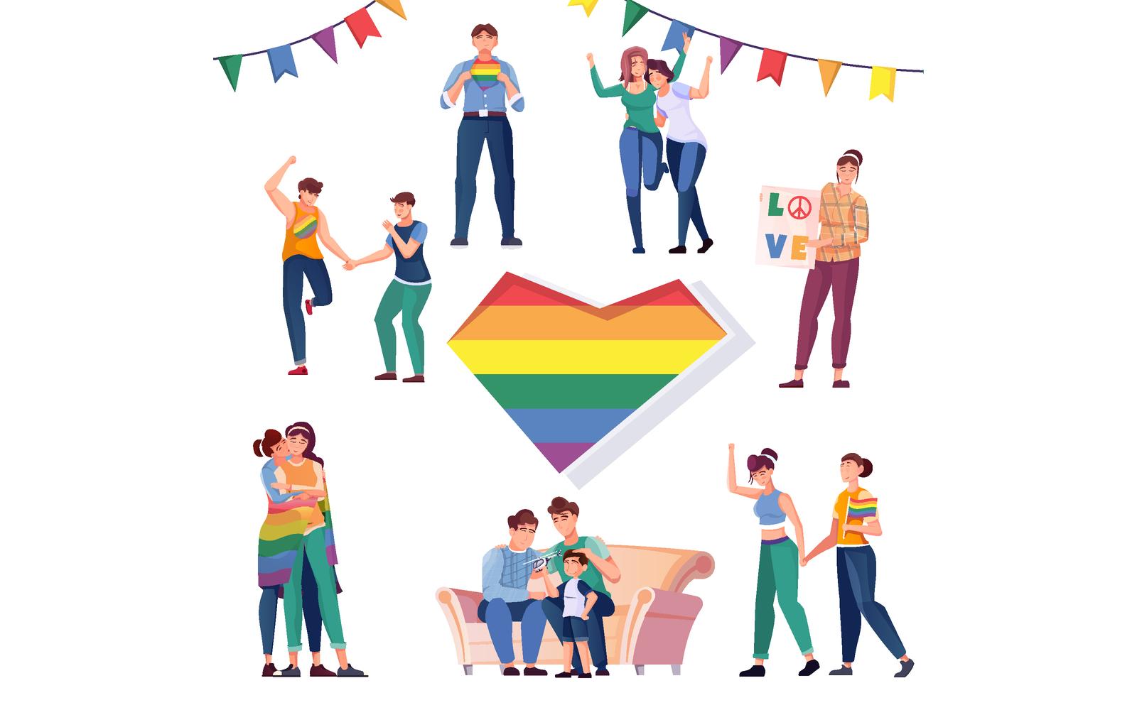 Lgbt Set Flat 210151132 Vector Illustration Concept