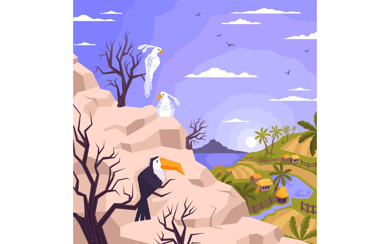 Landscape Flat 210150751 Vector Illustration Concept