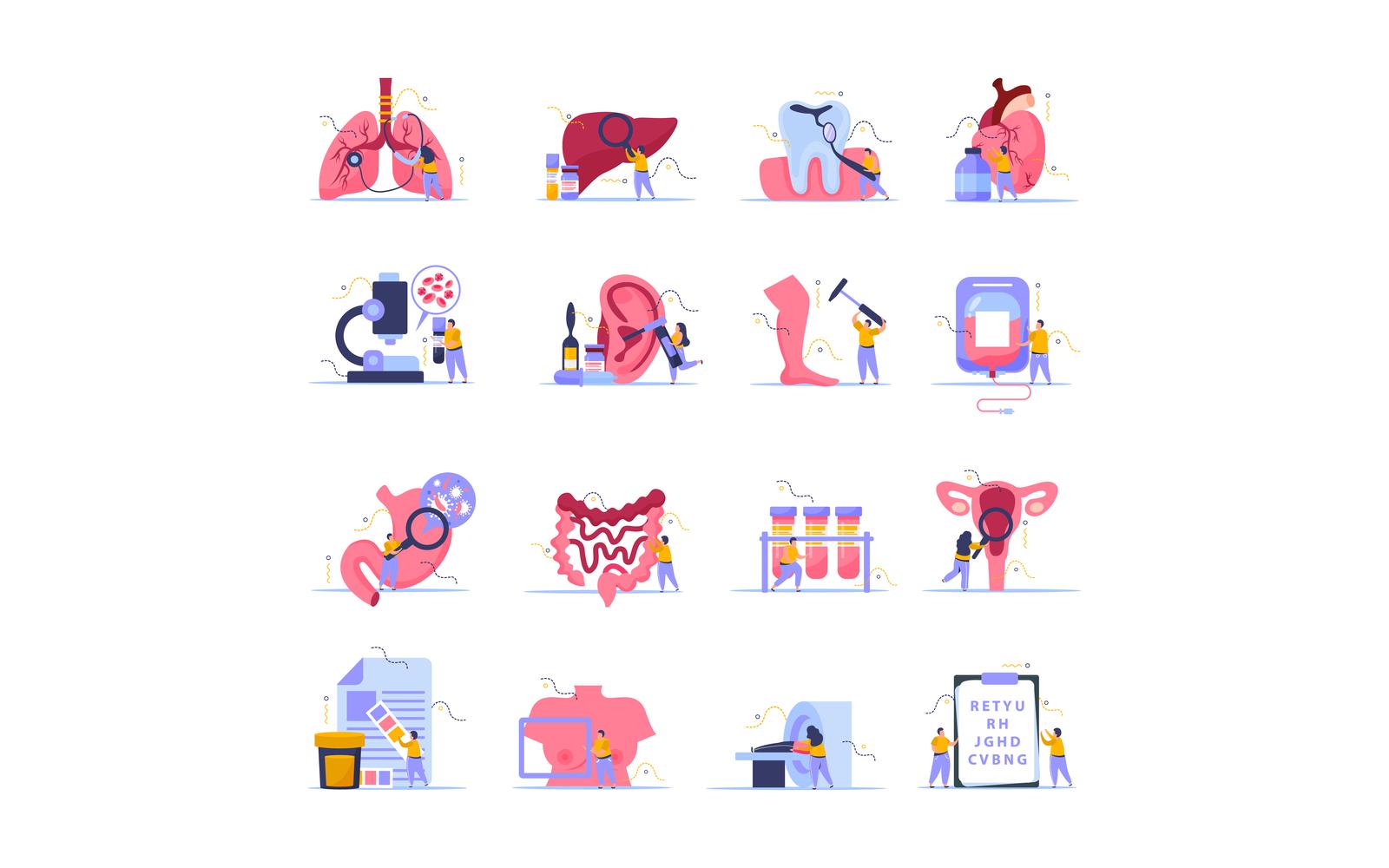 Health Checkup Flat Icons 210140225 Vector Illustration Concept