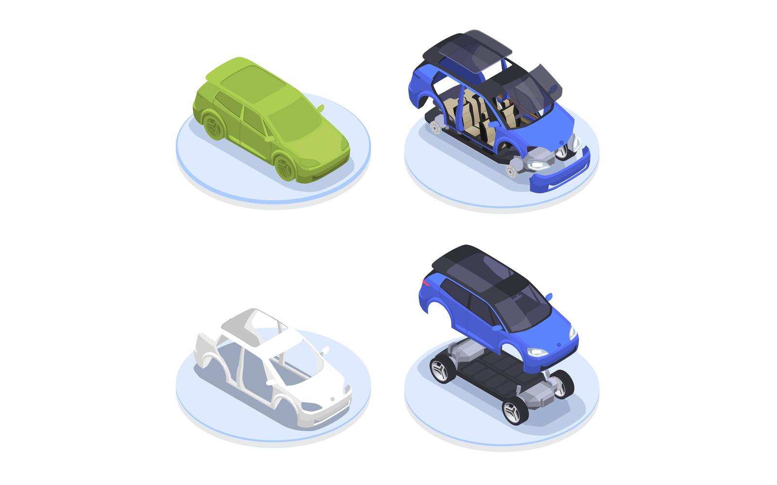 Car Designer Profession Isometric 210120128 Vector Illustration Concept