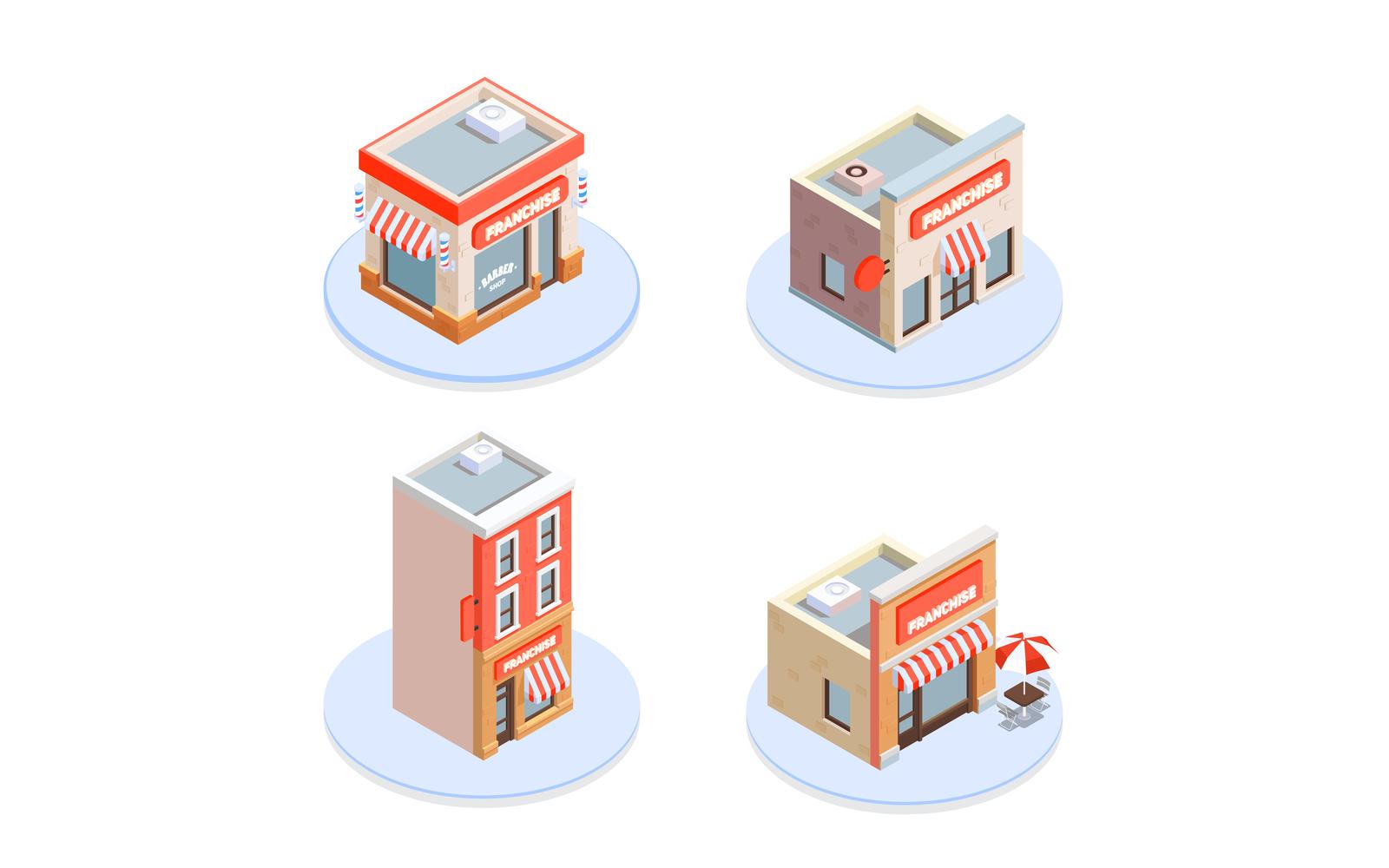 Franchise Franchising Isometric Icons 210120134 Vector Illustration Concept