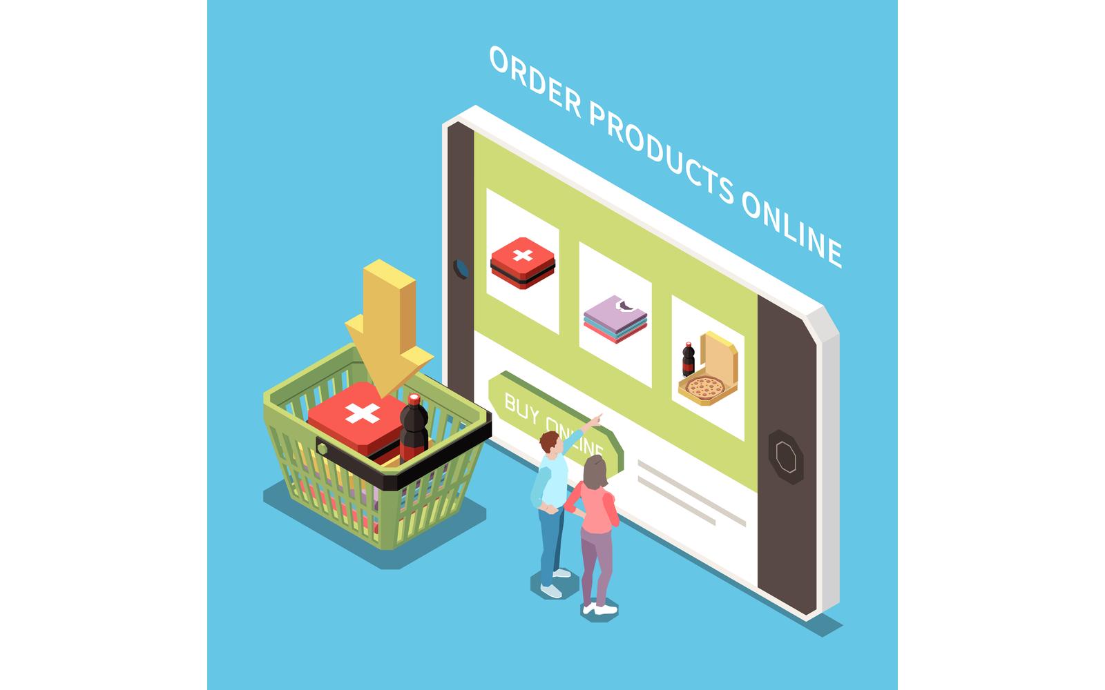 Order Delivery Isometric 210110930 Vector Illustration Concept