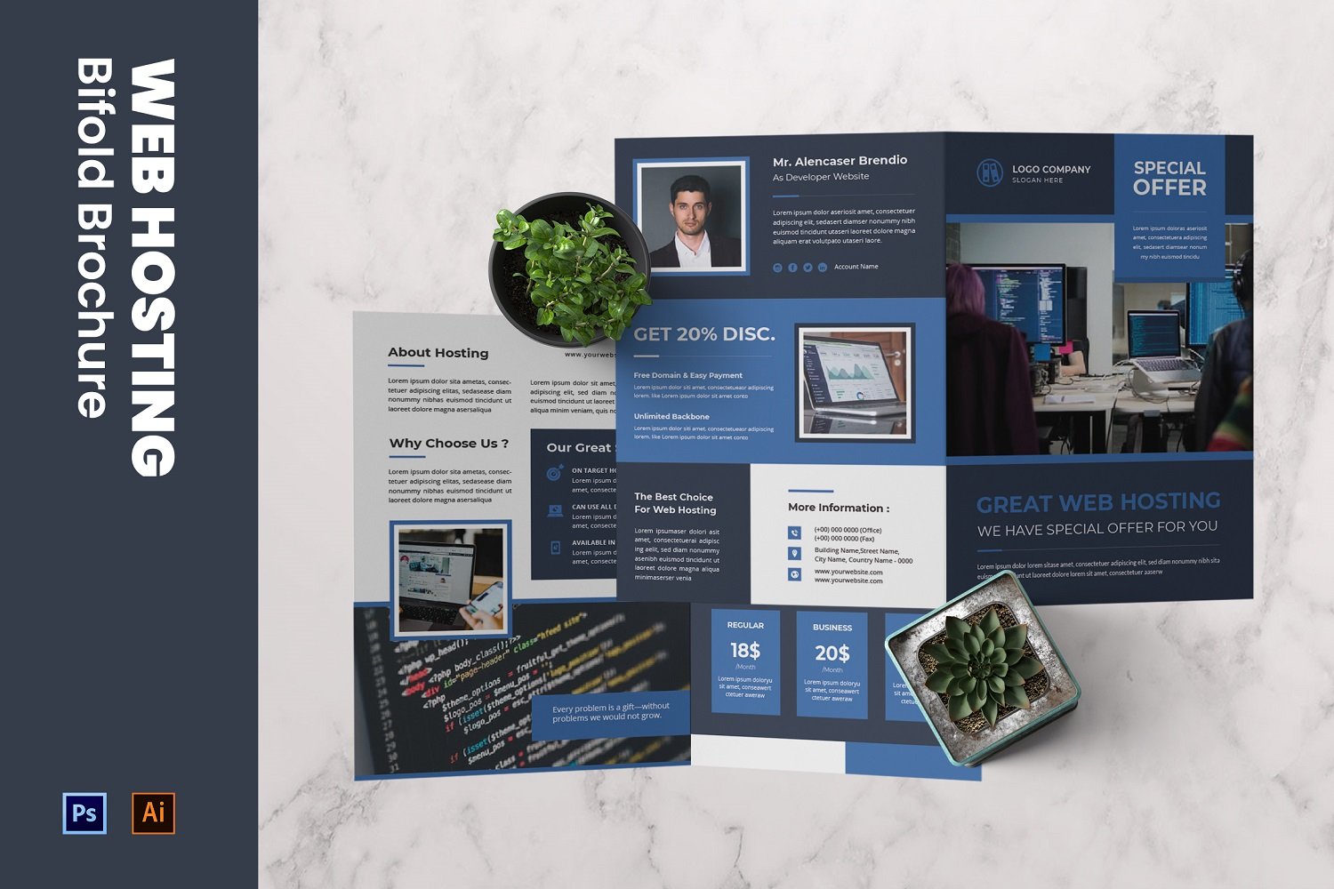 Web Hosting Bifold Brochure