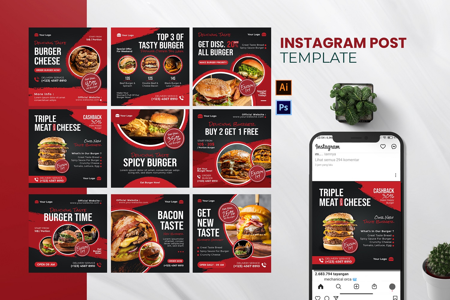 Burger Time Instagram Post