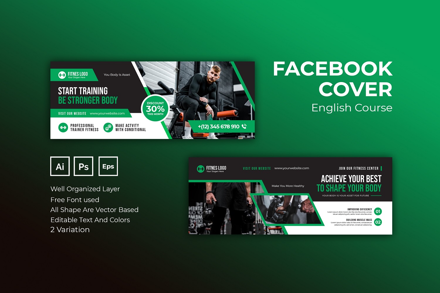 Training Fitness Facebook Cover