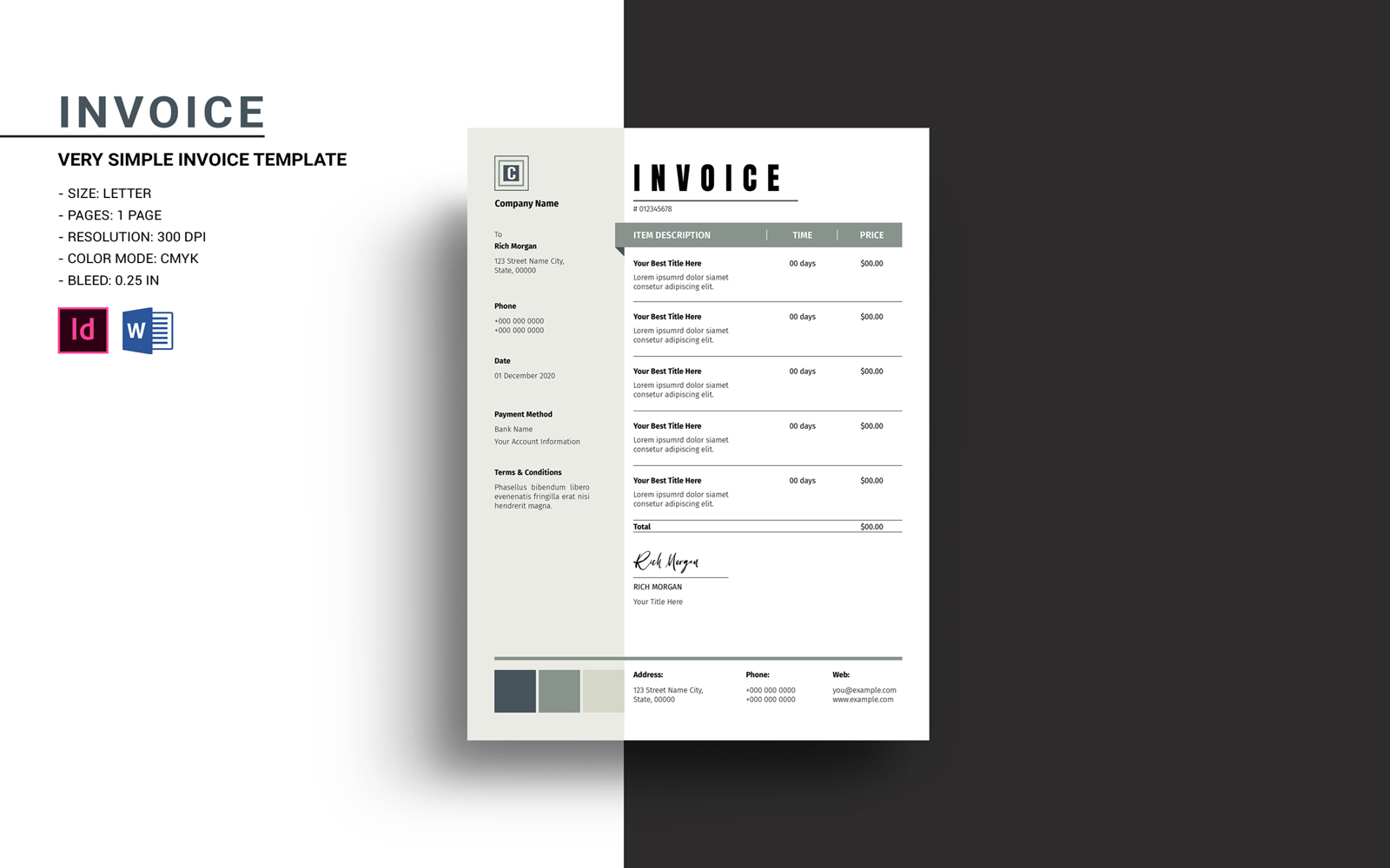 Clean Invoice Corporate Identity Template