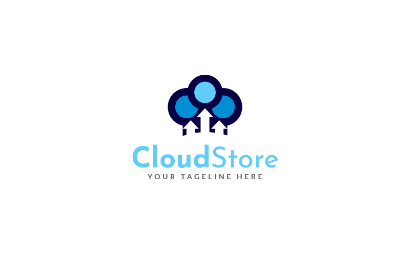Cloud Store Logo Design Template