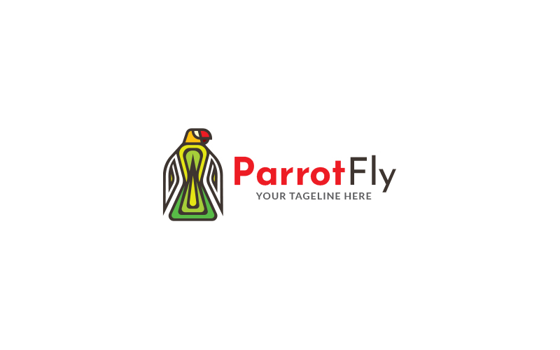 Flying Parrot Logo Design Template