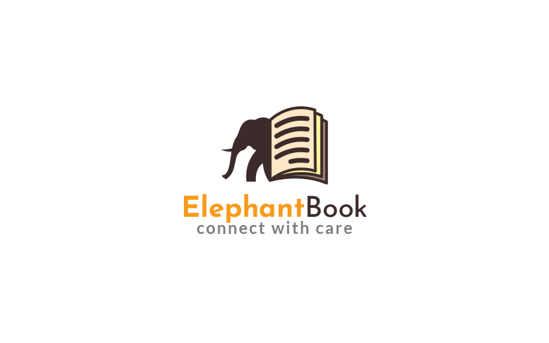 Elephant Book Logo Design Template