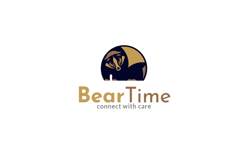 Bear Time Logo Design Template