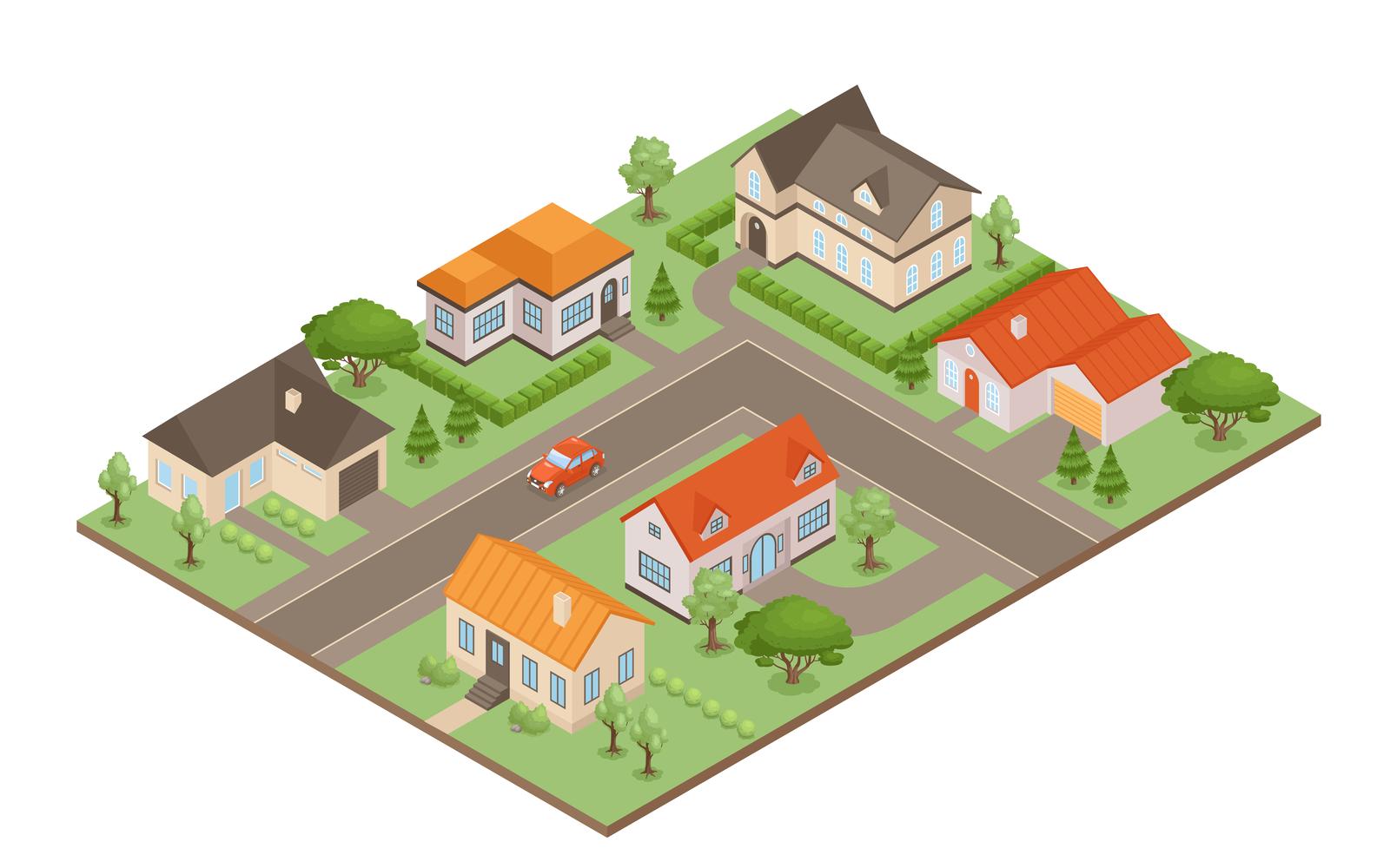 Isometric Private House Illustration 201012112 Vector Illustration Concept