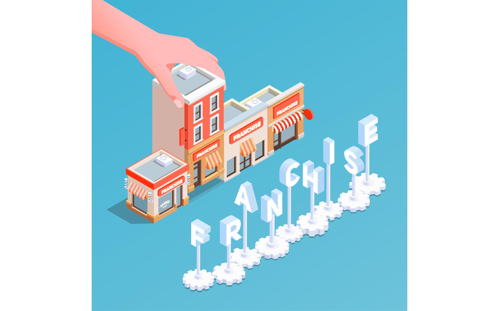 Franchise Franchising Isometric Icons 210120131 Vector Illustration Concept