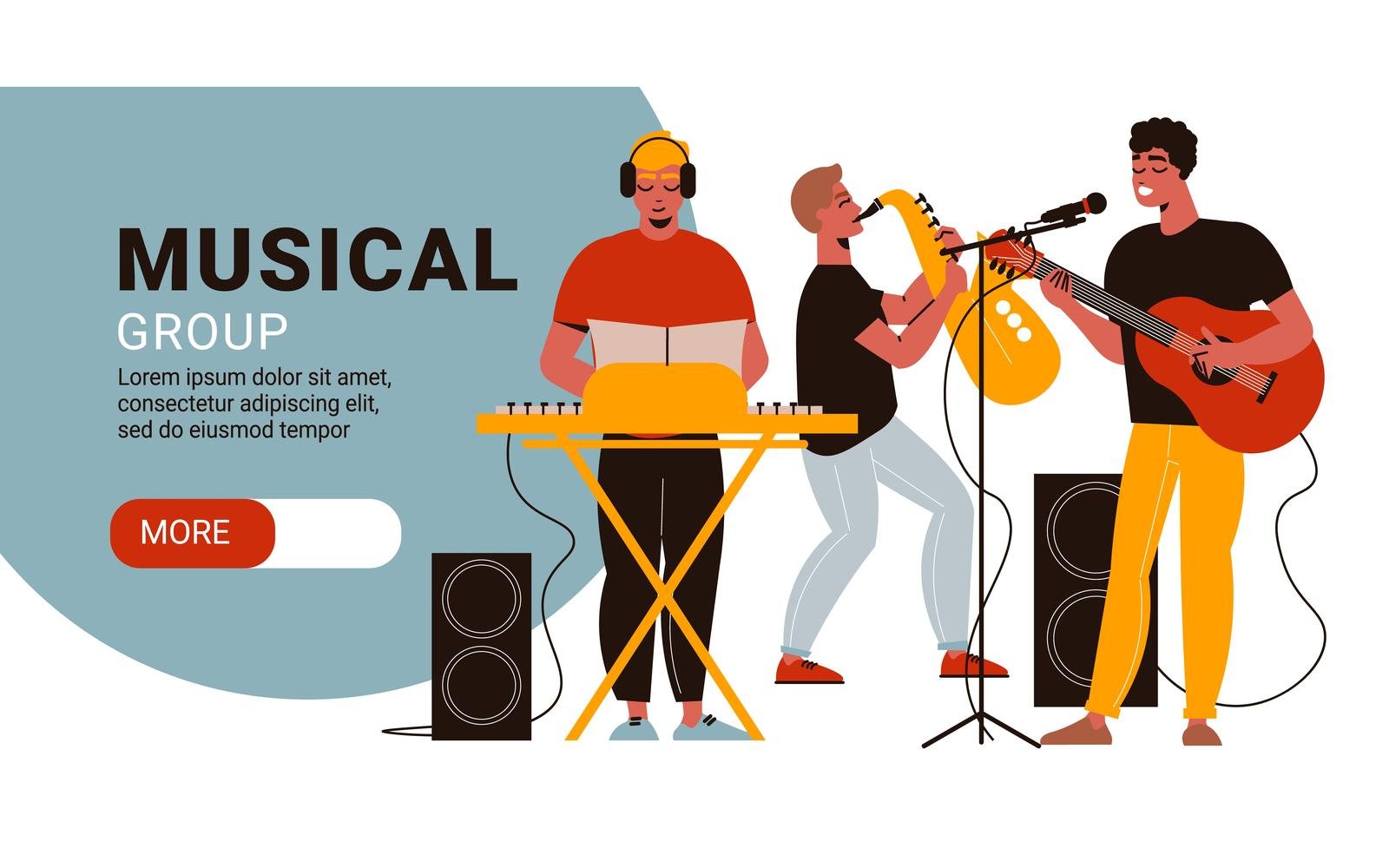 Musicians Horizontal Banner 210160541 Vector Illustration Concept