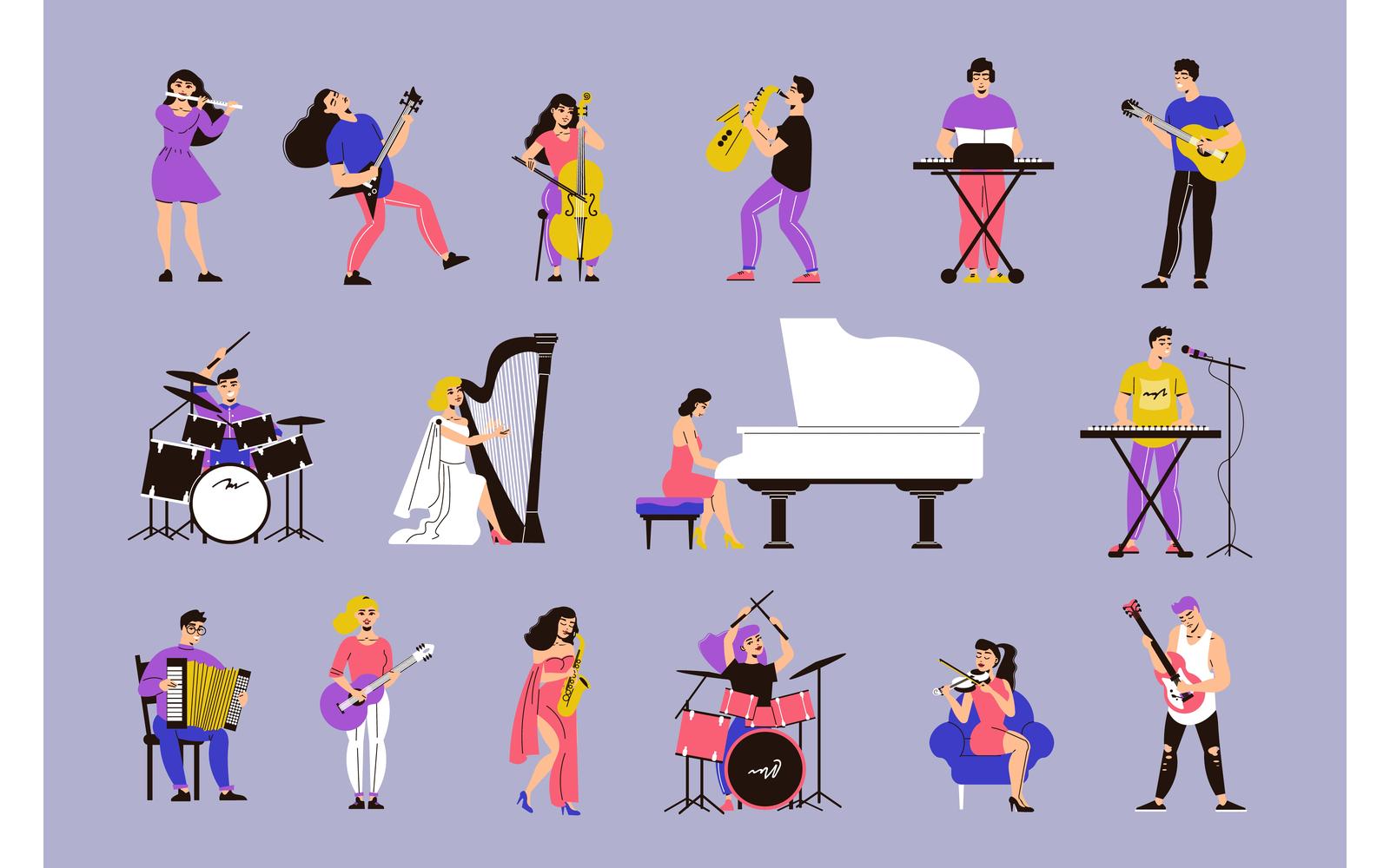 Musicians Color Set 210160537 Vector Illustration Concept