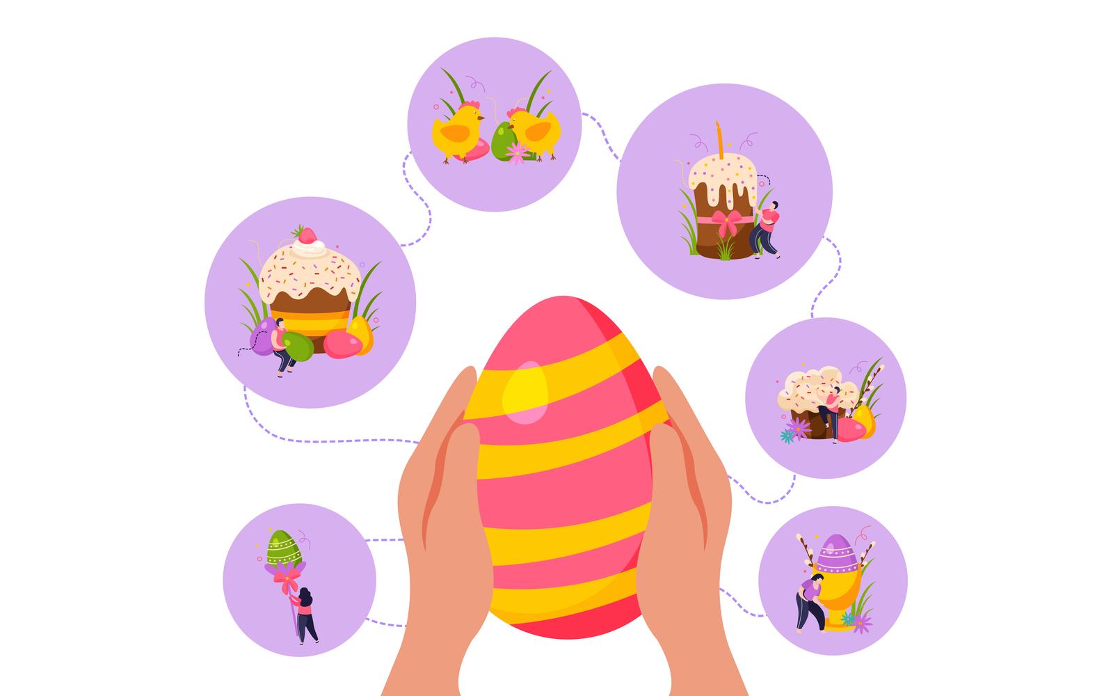 Easter Flat Background 210140207 Vector Illustration Concept