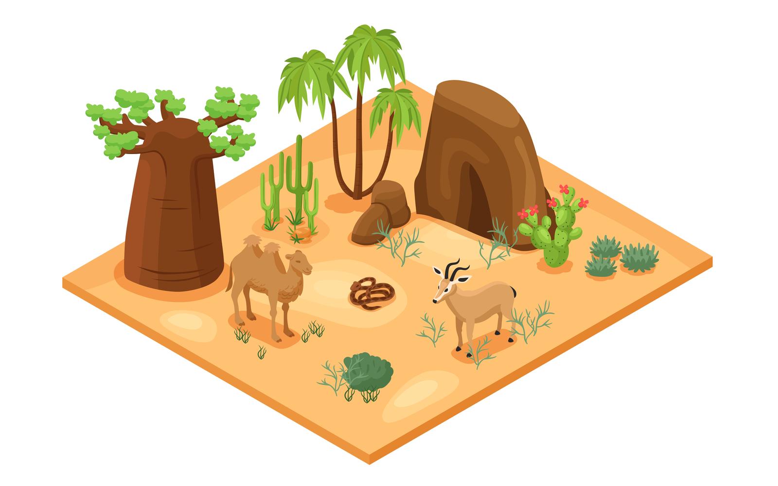 Isometric Desert Illustration 210112103 Vector Illustration Concept