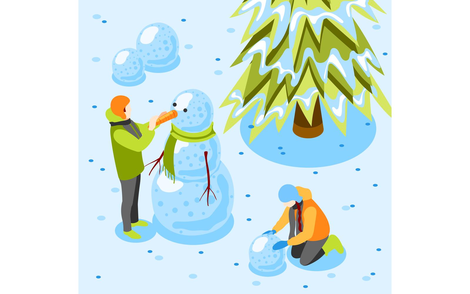 Winter Fun Isometric Background 201130135 Vector Illustration Concept