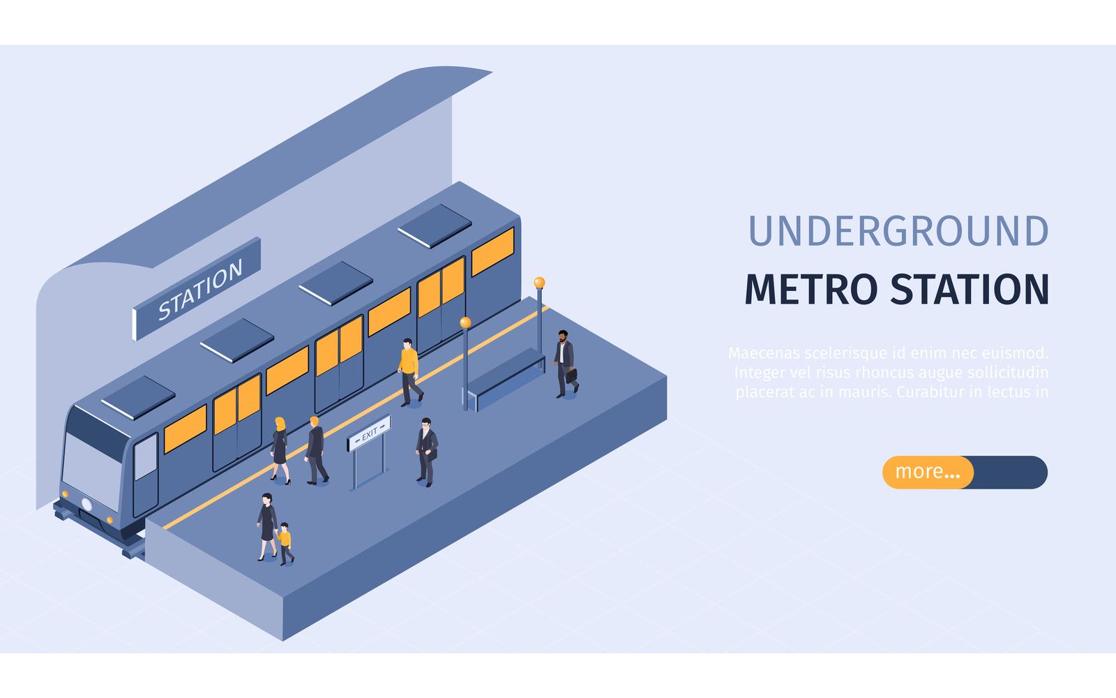 Isometric Subway Horizontal Banner 201250434 Vector Illustration Concept